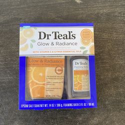 Dr Teal's Epson Salt Soaking Solution Foaming Bath Set Glow & Radiance