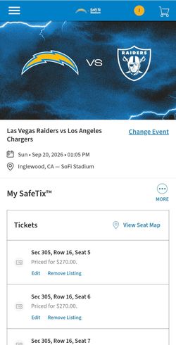 Chargers v Raiders at Sofi
