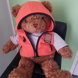 Vtg 2000  Gund Wish Bear Cheer Big Plush Teddy 25” Ltd Ed May Dept Store Orange