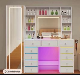 Vanity with full mirror