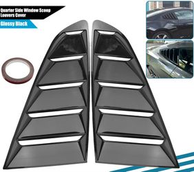 BRAND NEW 2PCS FORD MUSTANG 2015-2023 Glossy Black Side Window Scoop Quarter Louver Cover