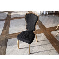  Banquet Chair - Gold Frame-Black (14 chairs)