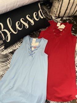 New w/Tags Girls Lace up Dress (sz7)