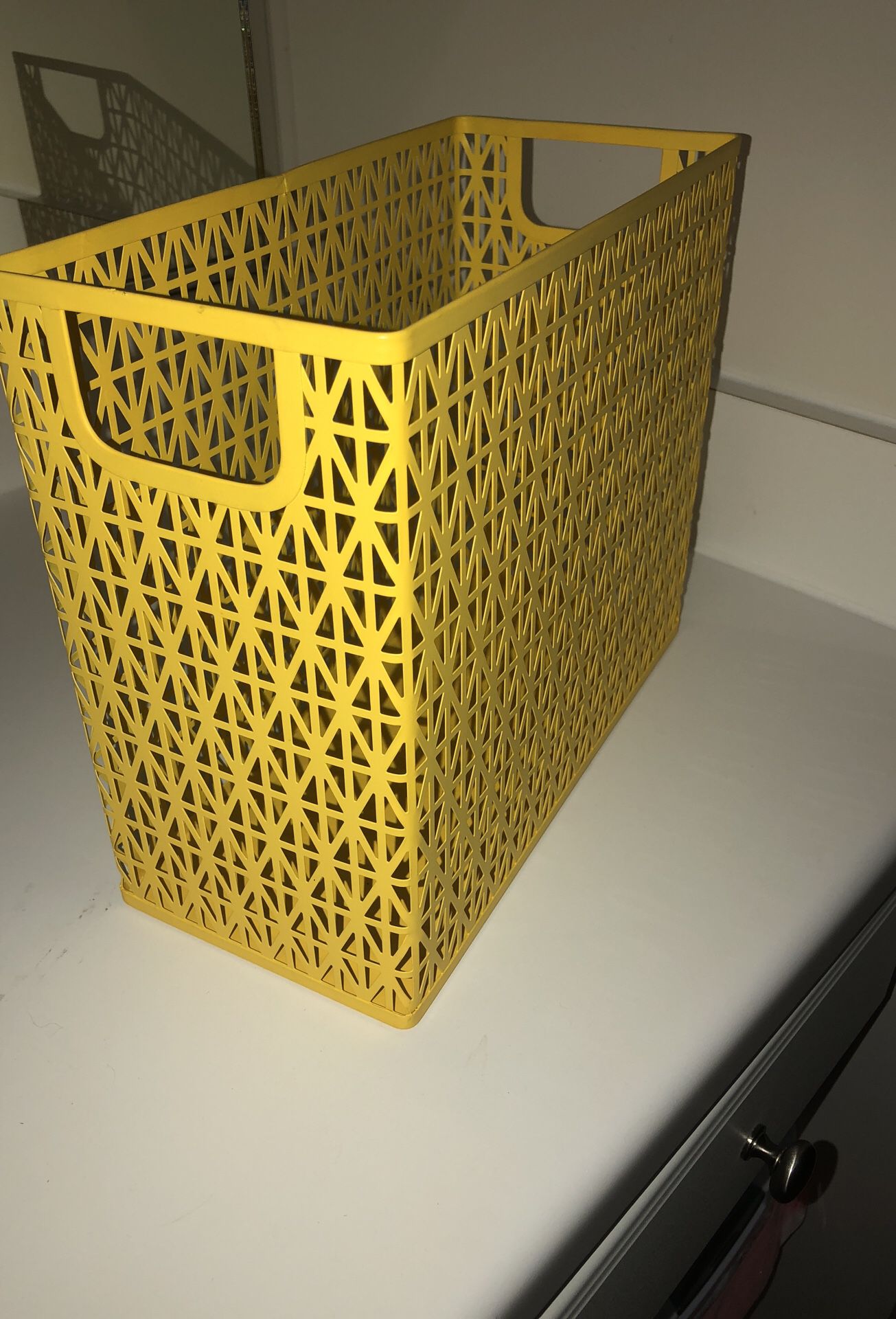 yellow storage organizer for home desk or office!
