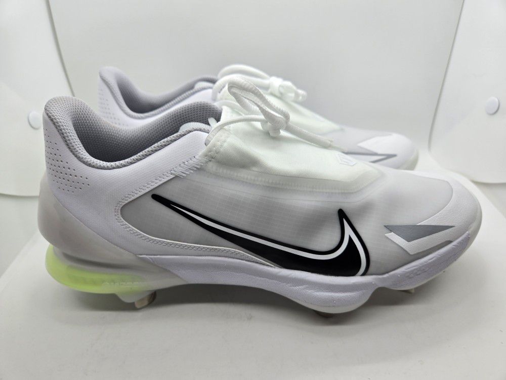 Nike Force Zoom Trout 8 Pro White Metal Baseball Cleats CZ5915-100 Men Size 9