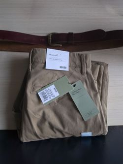 NWT Goodfellow Slim Chino Pants 30x30 & Leather Belt Bundle