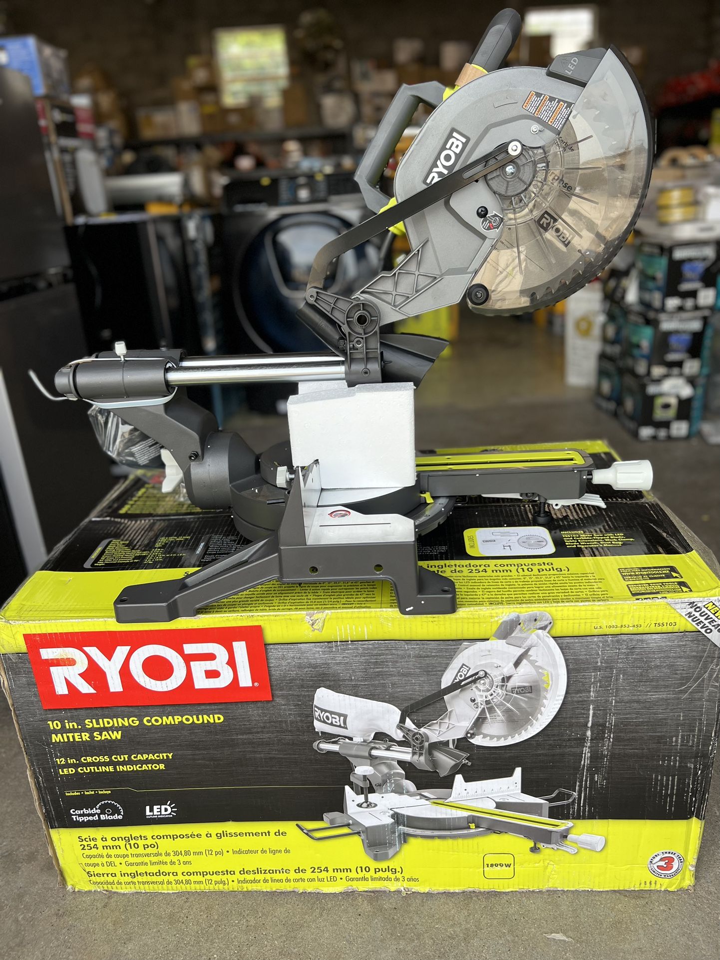 Ryobi 18v One+ Ryobi 10 Inch Cordless Miter Saw Sliding Compound