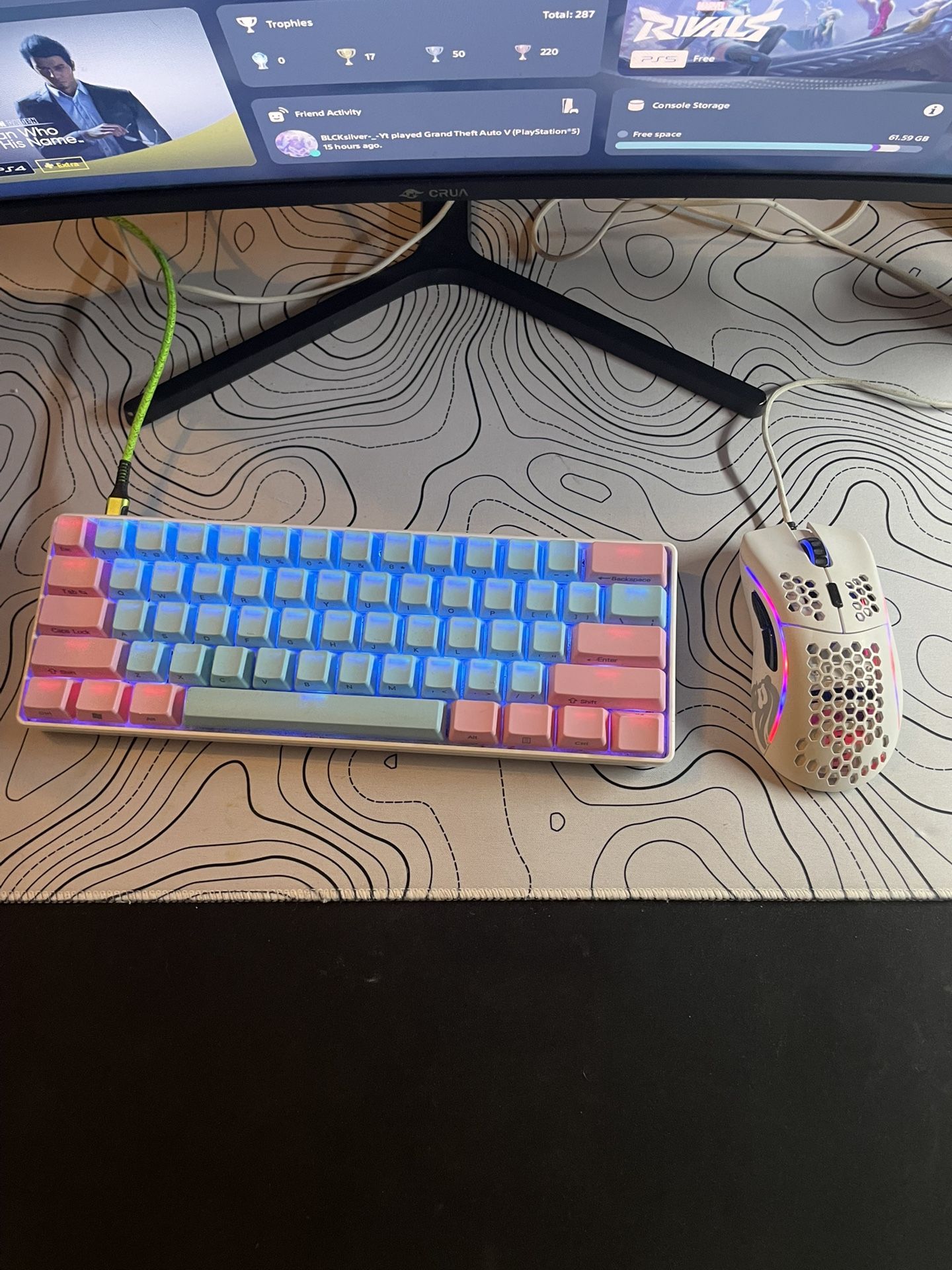 GK61 gaming keyboard and Glorious model D gaming mouse