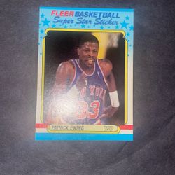 Patrick Ewing 1989-90 Superstars Sticker Fleer #5 Of 11