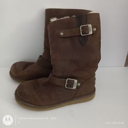 Tall brown UGG leather boots size 7