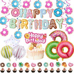 Donuts Happy Birthday Balloons - Brand New,  Just Open Package