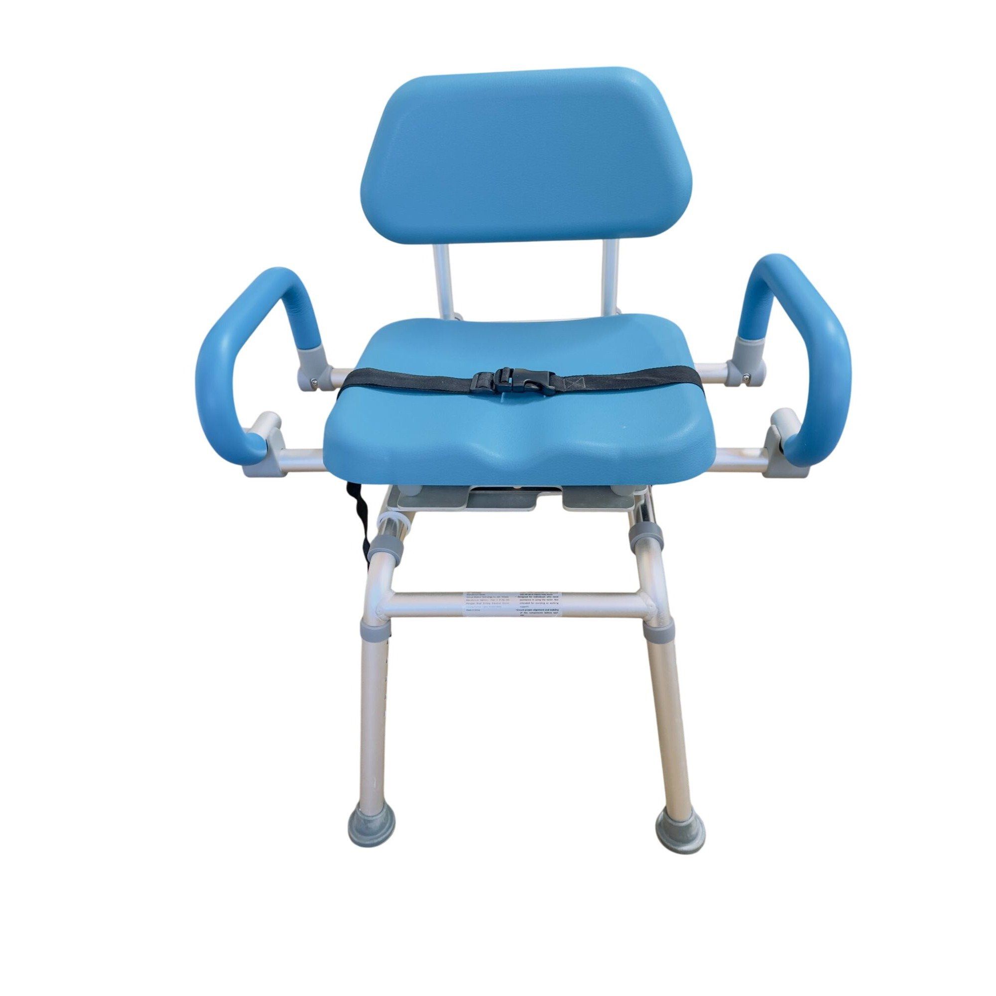 Sliding Swivel Shower Chair, 360 Seat, Adjustable Height, Tub Transfer Bench