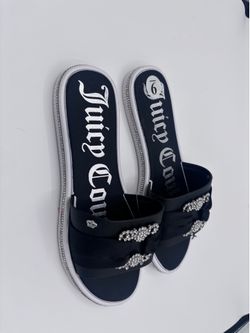 Black and silver juicy slides
