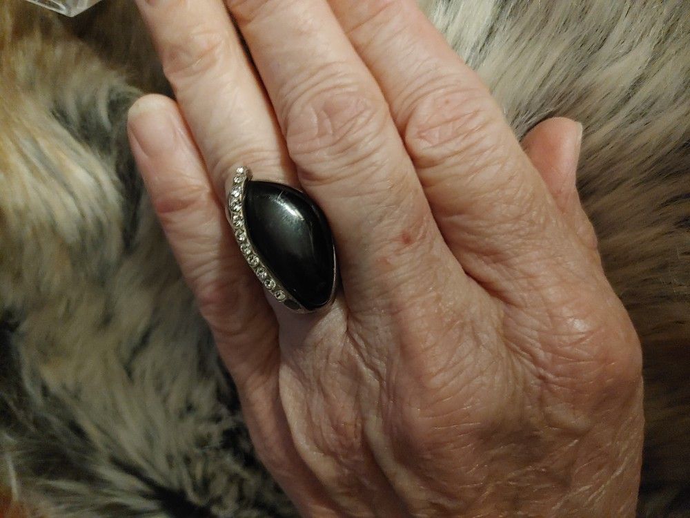 Trendy Sterling Onyx Ring