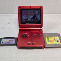 Nintendo Game Boy Advance SP Red AGS-001 + 3 Games Tested & Working