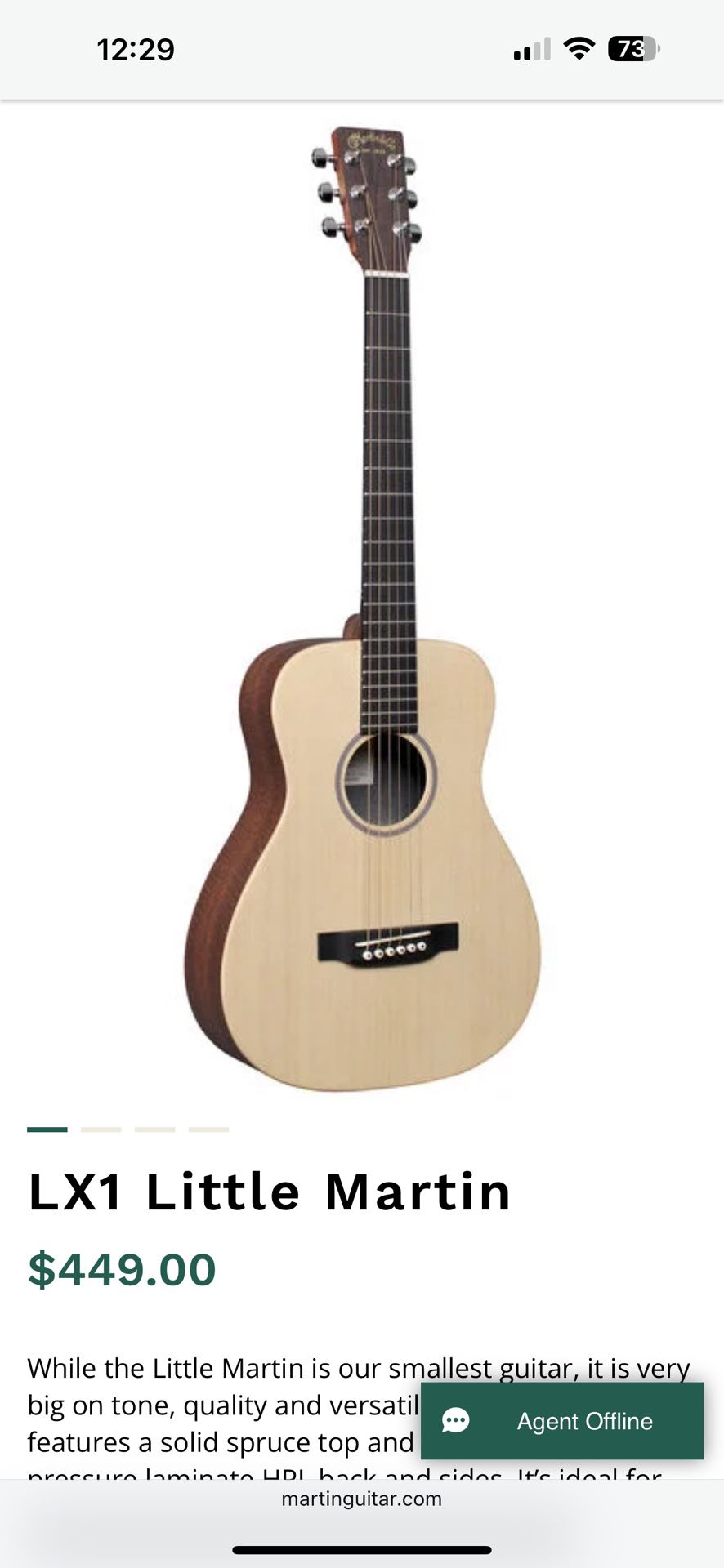  Martin & Co. LX1 Little Martin Acoustic Guitar 
