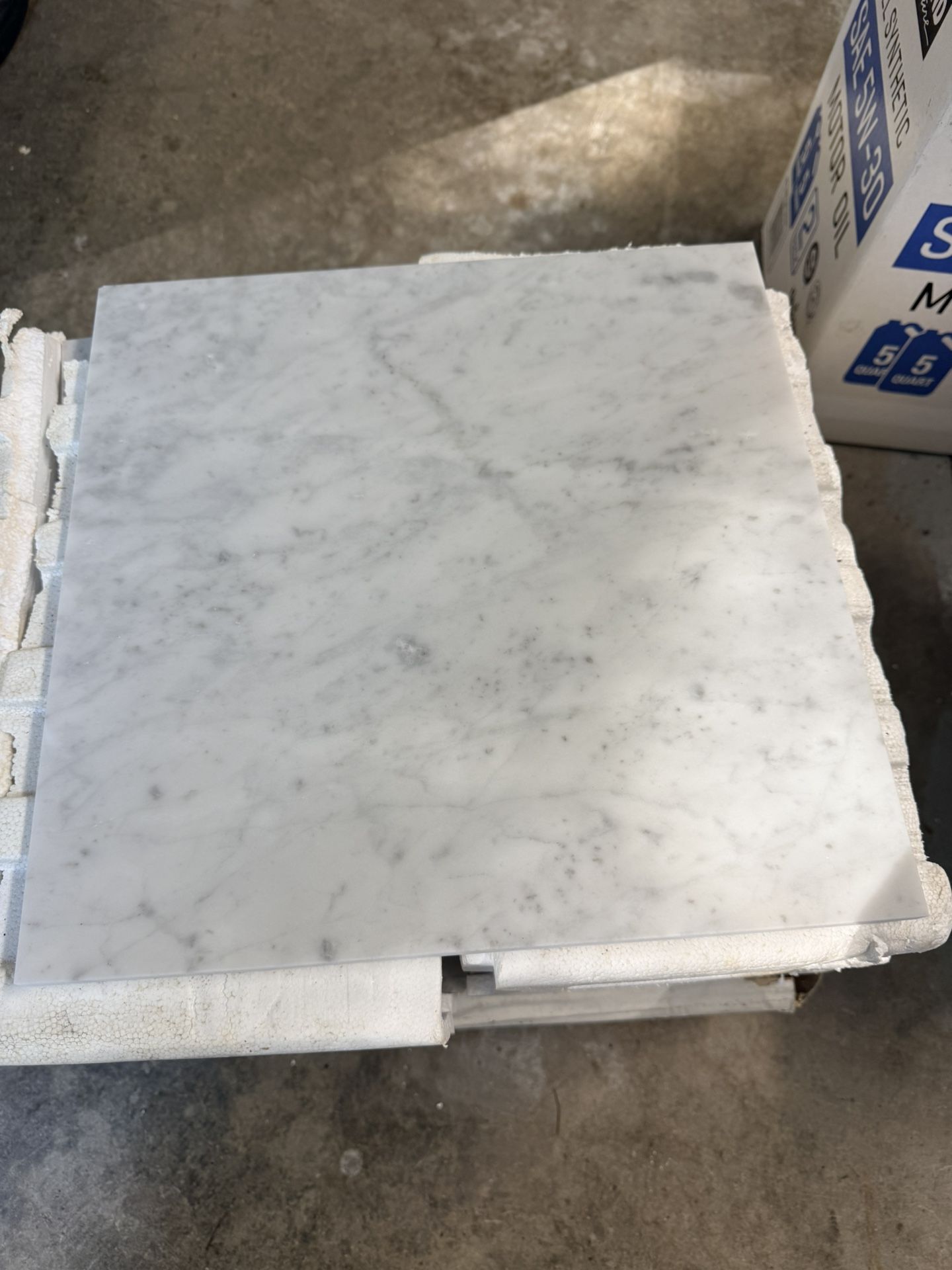 Carrera White Polished Marble 12x12 Tiles