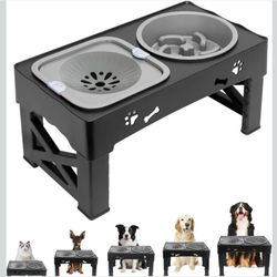Elevated Slow Feeder Dog Bowls,