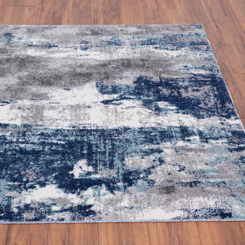 Doland Abstract Area Rug in Blue