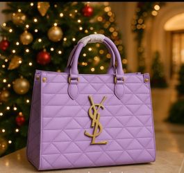 YSL Purple Quilted Handbag