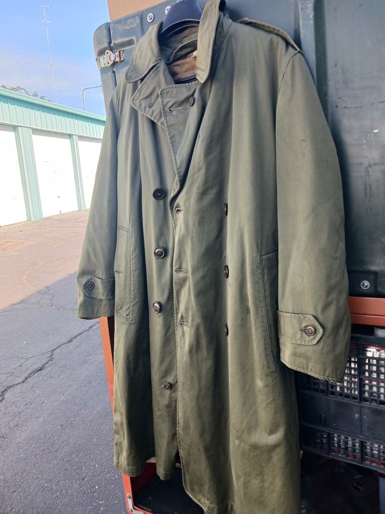 Vintage Army Field Trench Coat Small Short