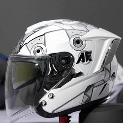 White Motorcycle Helmet
