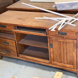 Free Office Furniture Solid Wood Desk with Credenza