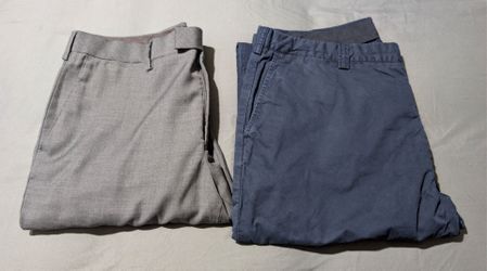2 Pair Men's Dress Pants Size 38" Waist
