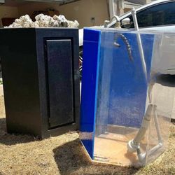 Clear-for-life 95gal Hexagon Aquarium With Internal Overflow ,Base, and Sump 