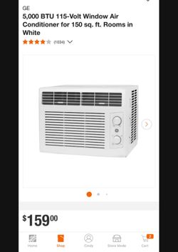GE 5,000 BTU 115-Volt Window Air Conditioner for 150 sq. ft. Rooms in White