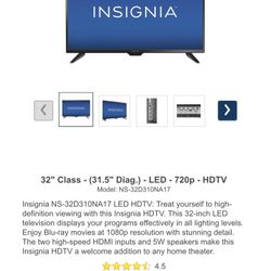 32" Insignia LED TV