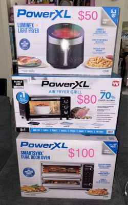 Power XL light fryer, air fryer grill, smartsynx dual door oven NEW