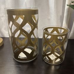 Glass Candle Hurricane Set 