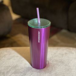 Starbucks New Spring 2022 Purple Teal Stainless Steel Cold Tumbler 24 oz