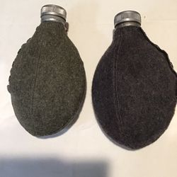 WW2 GERMAN MILITARY ARMY CANTEEN BOTTLES NO. CUP 2 CANTEENS $95.00