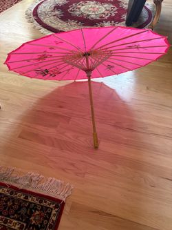 Pink Chinese Paper Parasol Umbrella