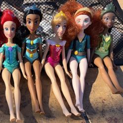 Lot Of 8 Princess Dolls (will Add Snow White in Just Not Pictured)