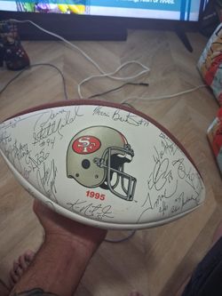 1995 full autograph football 49ers