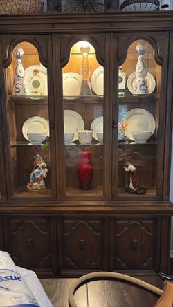 Wood china cabinet