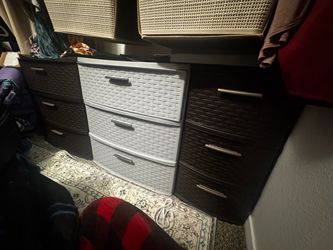 $OBO$—Sterilite Plastic Simulated Woven textured Storage Drawers—Various