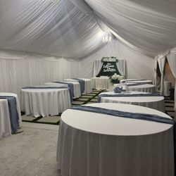 Tent Draping, Decorations , Tables And Chairs 