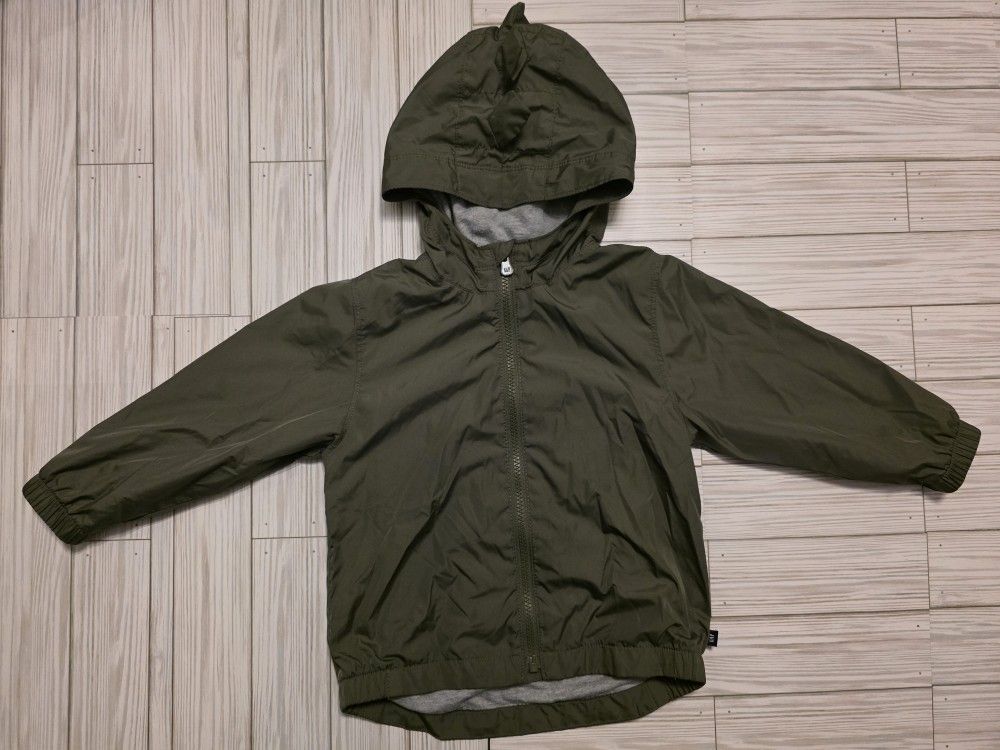 New Baby Gap- Toddler Unisex hooded Windbreaker Dinosaur Jacket