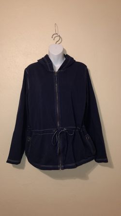 Size Xl blue coat with a drawstring waist