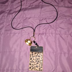 Bath & Body Works Leopard Print ID And Card Holder Also Hand Sanitizer Holder