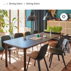 Ikea STRANDTORP extendable Dining Table with 6  ODGER Chairs  