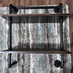 Double Shelves With Towel Rack