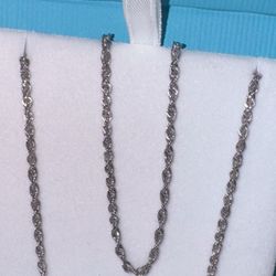 10K White Gold Robe Chain