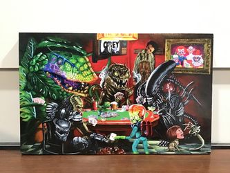 Sci-Fi Aliens Playing Poker Mini Poster