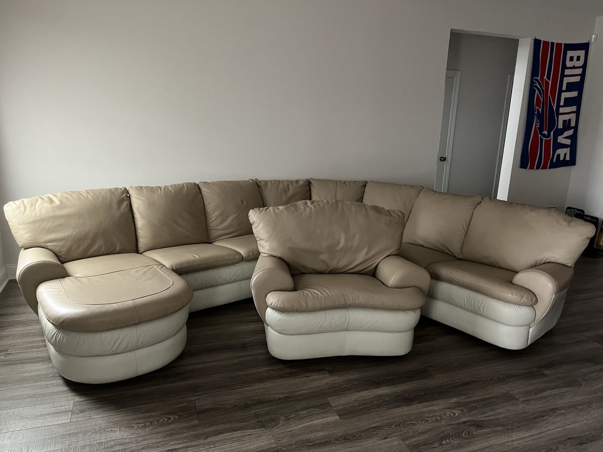 Leather Sectional with LeatherChair