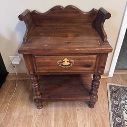 Vintage Rustic Wood Side Table